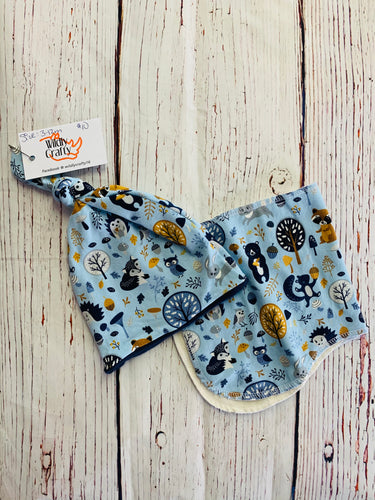 Baby Wildly Crafty Top Knot Blue Animal Beanie