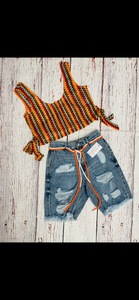 Abstract loose knit crop